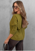 Halenka longsleeve z dekoltem w serek Daily Style vínová