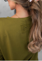Halenka longsleeve z dekoltem w serek Daily Style vínová