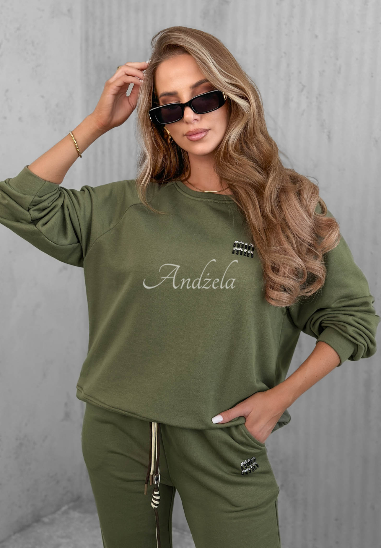 Bavlněná tepláková souprava Misty Melody khaki