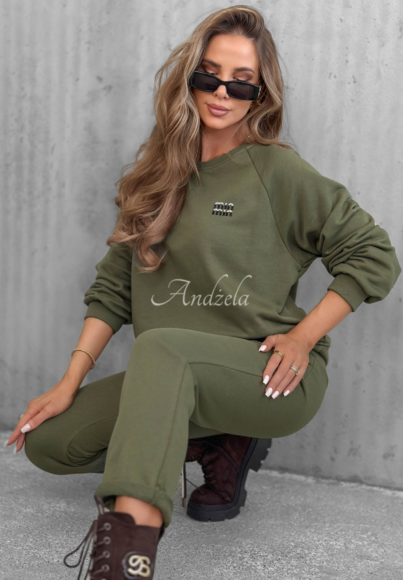 Bavlněná tepláková souprava Misty Melody khaki