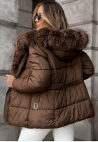 Krátká Prošívaná Bunda z futerkiem Frost Edge čokoládová