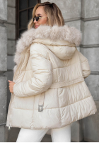 Krátká Prošívaná Bunda z futerkiem Frost Edge čokoládová