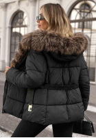 Krátká Prošívaná Bunda z futerkiem Frost Edge čokoládová