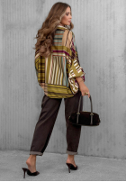 Košile oversize w paski Soft Luxury olivová