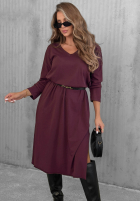 Bawełniana Šaty maxi z dekoltem w serek Daily Style vínová