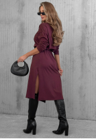 Bawełniana Šaty maxi z dekoltem w serek Daily Style vínová