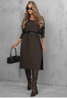 Bawełniana Šaty maxi z dekoltem w serek Daily Style vínová