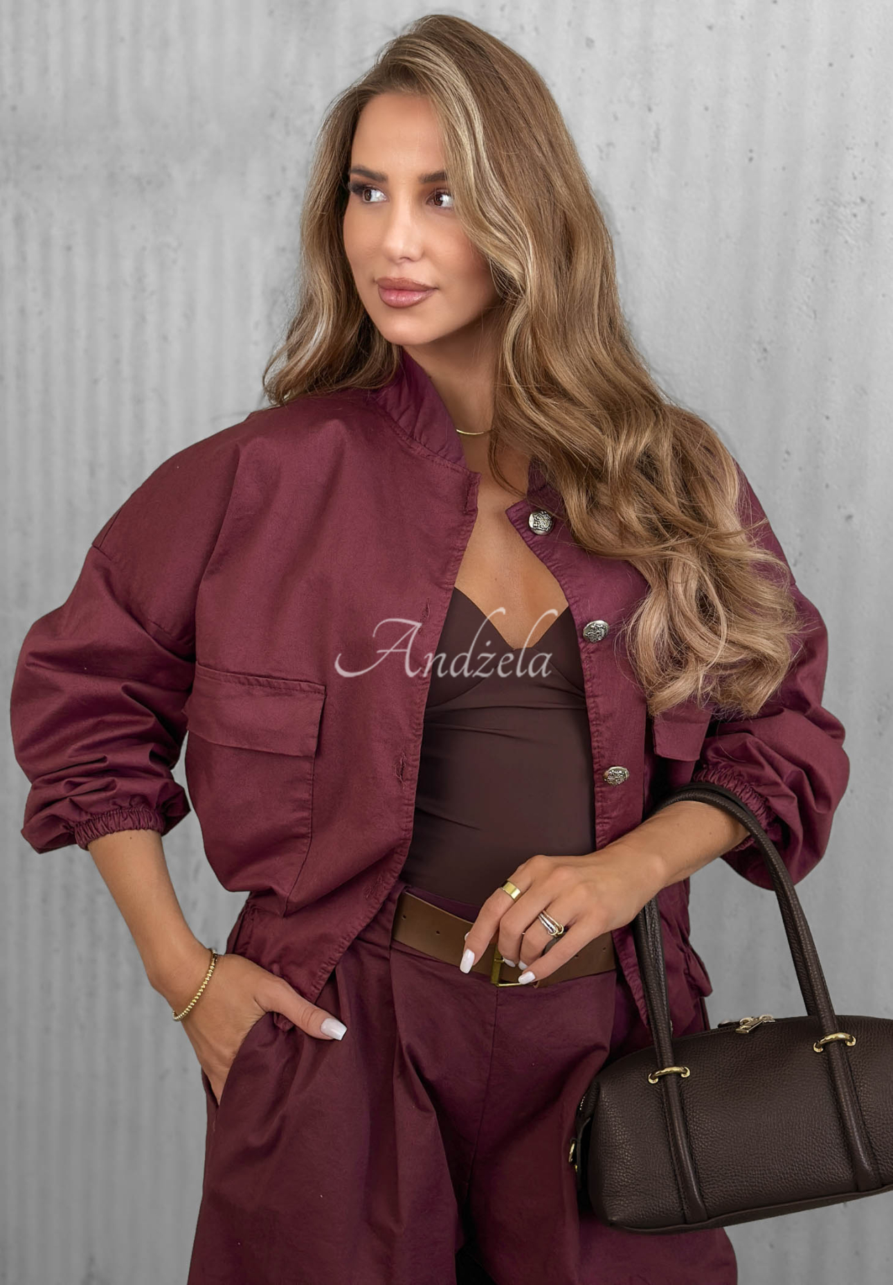 Bavlněná bomber bunda Iconic Style borůvková
