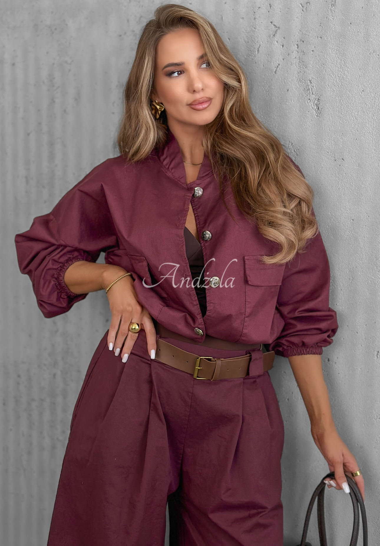 Bavlněná bomber bunda Iconic Style borůvková