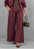 Souprava Bunda bomberka i Kalhoty wide leg Iconic Style vínový
