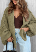 Svetr kardigan oversize bez zapięcia Candle Nights khaki