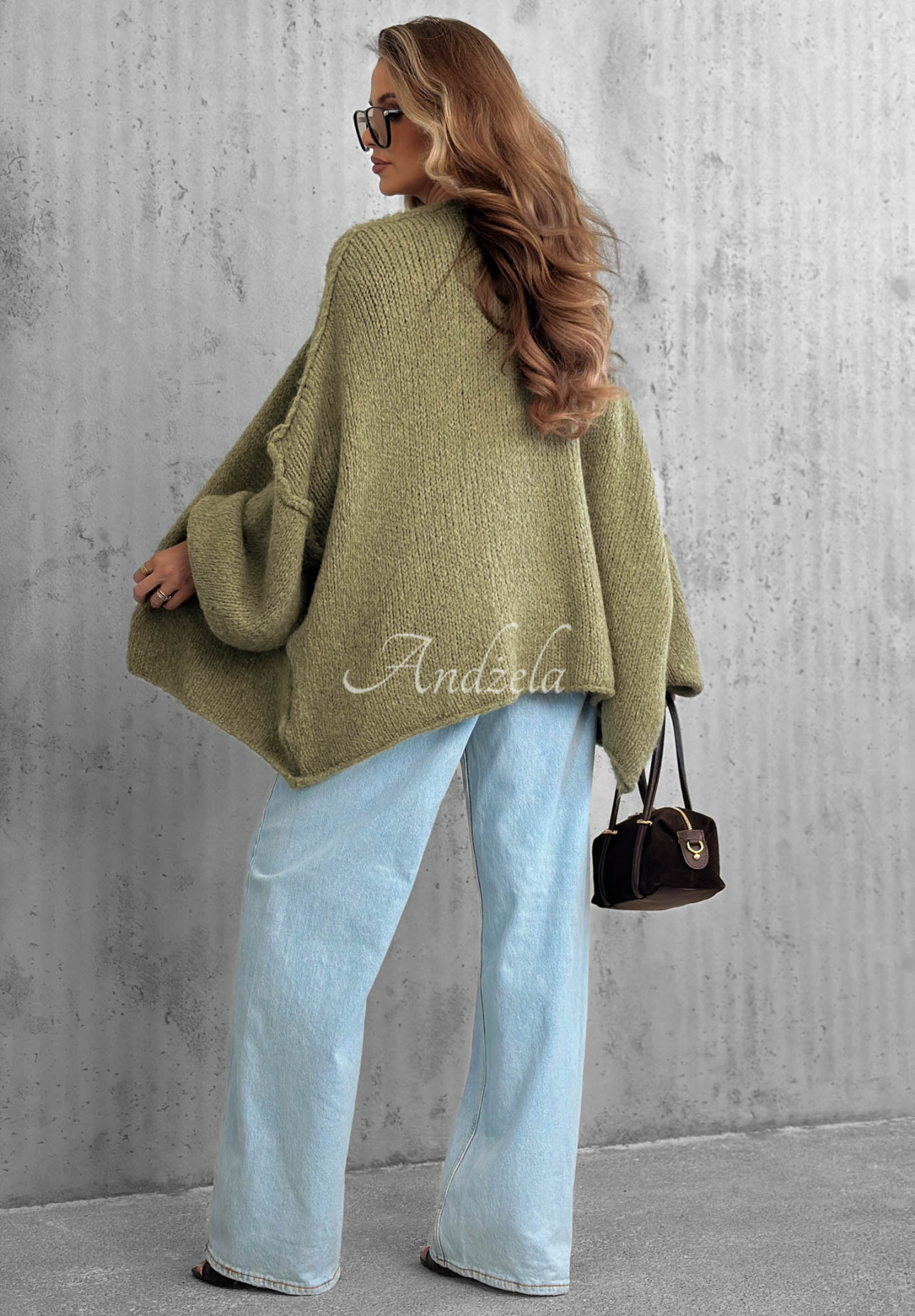 Oversize kardigan Be Gentle And Kind khaki