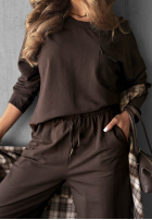 Halenka longsleeve z kieszenią Soft Mood vínová