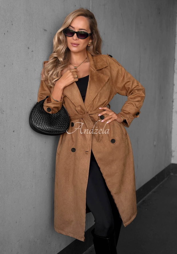 Semi&scaron;ov&yacute; dvouřad&yacute; trenčkot s p&aacute;skem Autumn Honey velbloud&iacute;