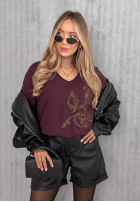 Halenka longsleeve z nadrukiem Golden Rossa vínová