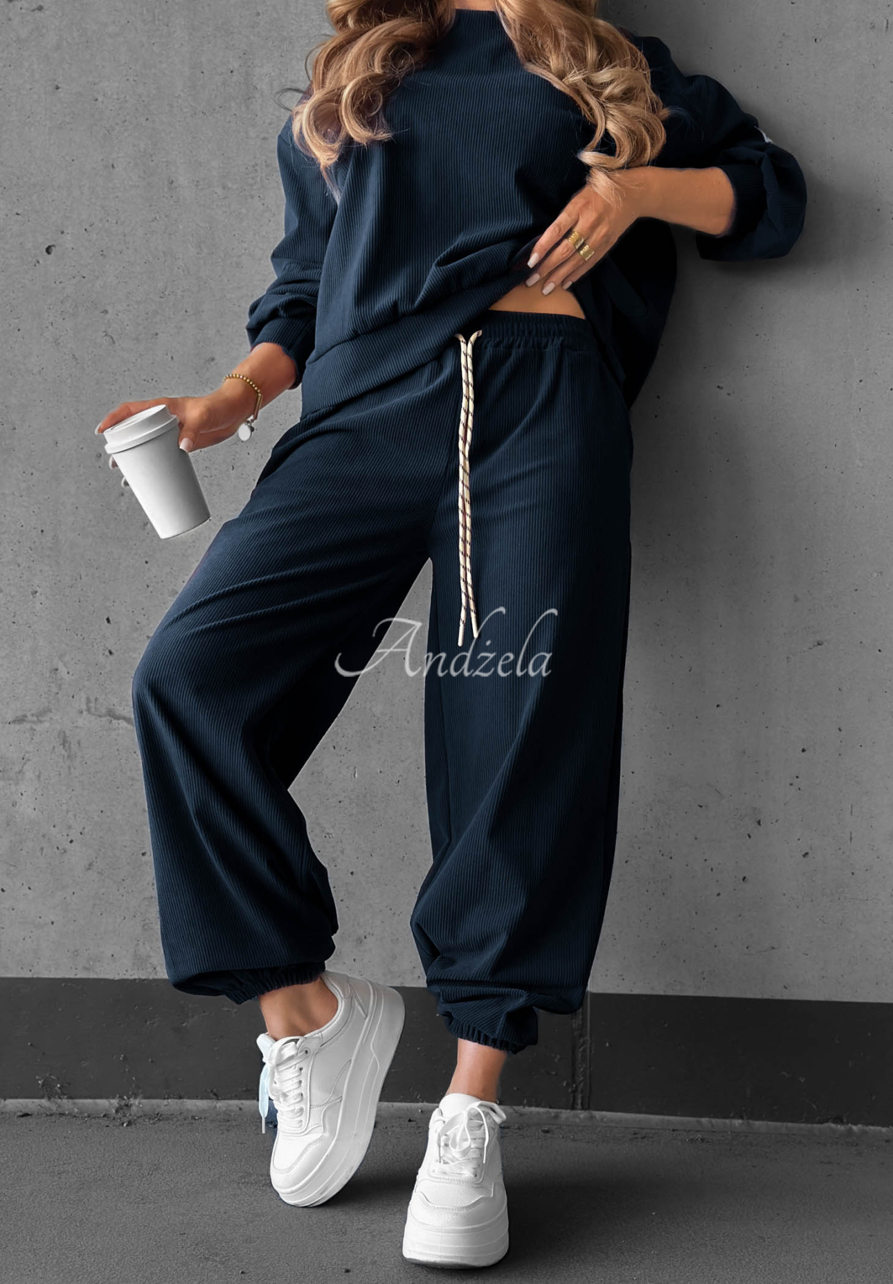 Manšestrová tepláková souprava z viskózy Endless Comfort granátový