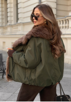 Krátká Bunda bomberka z futerkiem Northern Maple khaki