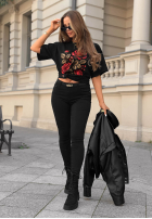 Tričko z nadrukiem Pixi Rose Černé