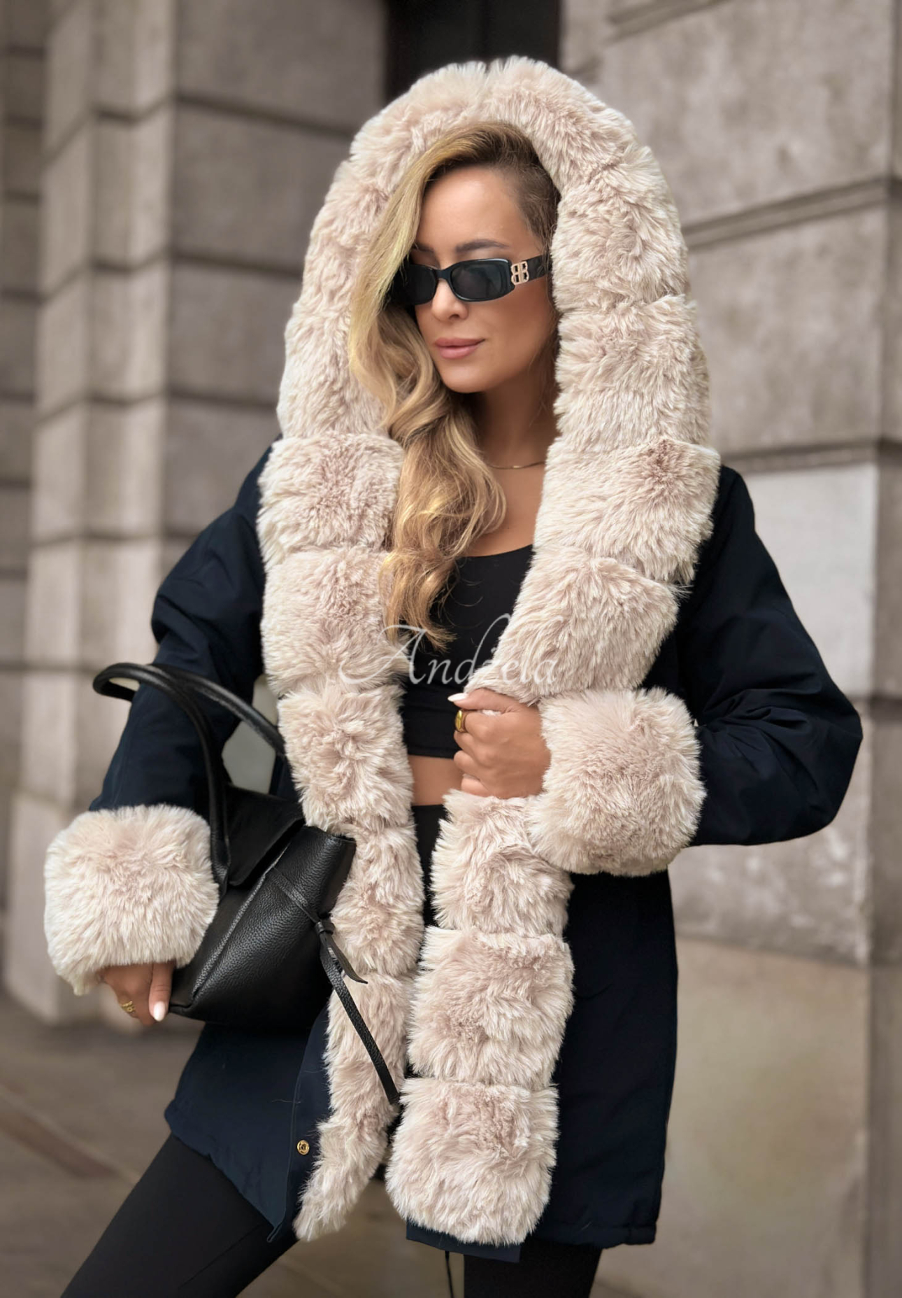 Bunda parka s kožíškem Stay Warm granátová