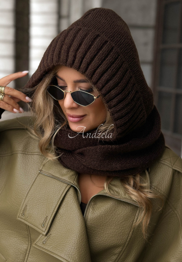N&aacute;krčn&iacute;k balaclava se zavazov&aacute;n&iacute;m Frosty Charm čokol&aacute;dov&yacute;