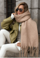 Miękki Šála  z frędzlami Snow Darling Mokka