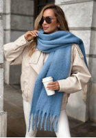 Miękki Šála  z frędzlami Snow Darling Mokka