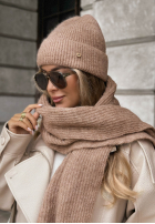 Čepice z wełną merino Snowfall Charm béžová