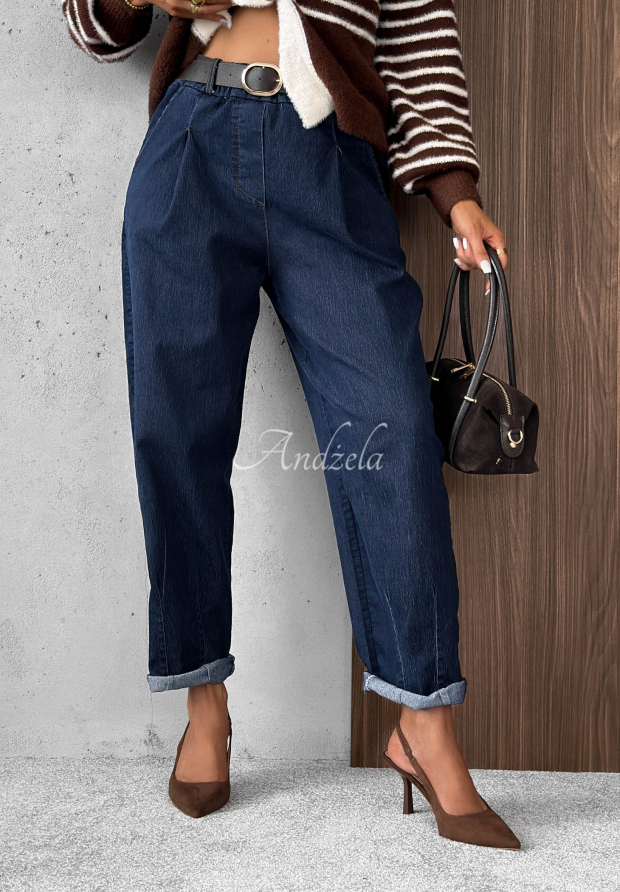 Dž&iacute;ny mom fit s p&aacute;skem Modern Shape gran&aacute;tov&eacute;