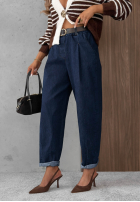 Kalhoty džínové  mom fit Modern Shape tmavě modré