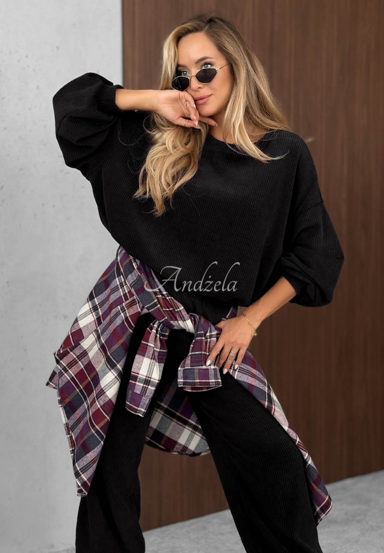 Manšestrová bavlněná tepláková souprava Sunday Dream Černé