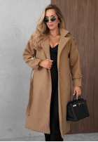 Dlouhý Kabát z kołnierzem i paskiem Autumn Daydream velbloudí