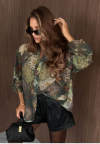 Lekka Košile w kwiaty Fall Bloom khaki