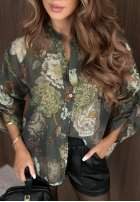 Lekka Košile w kwiaty Fall Bloom khaki