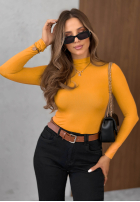 Halenka longsleeve z półgolfem Femme Desire čokoládová