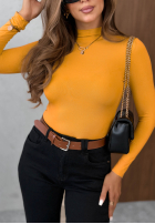 Halenka longsleeve z półgolfem Femme Desire čokoládová