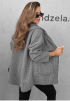 Bunda kożuszek s kapucí i kieszeniami Warm Comfort Šedá