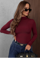 Halenka longsleeve z półgolfem Femme Desire čokoládová