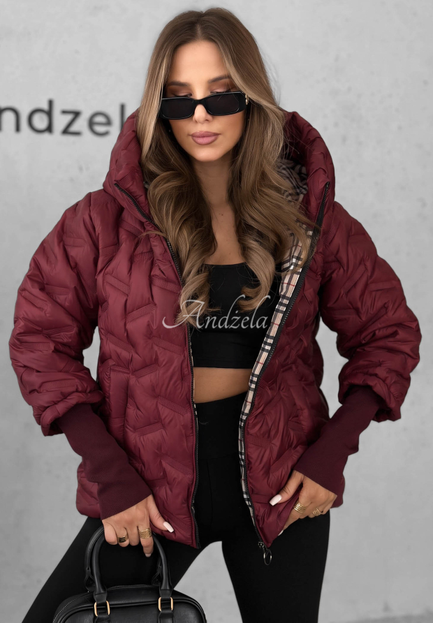 Pro&scaron;&iacute;van&aacute; bunda s kapuc&iacute; Autumn Edge v&iacute;nov&aacute;