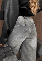 Kalhoty džínové  wide leg Daily Denim šedé