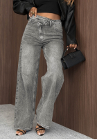 Kalhoty džínové  wide leg Daily Denim šedé