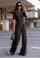 Kalhoty wide leg Maybe Tonight černé
