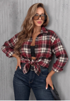 Košile w kratę Warm Mood biało-červená