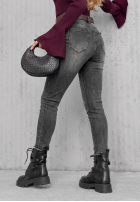 Kalhoty džínové  skinny z przetarciami Another Side tmavě šedý