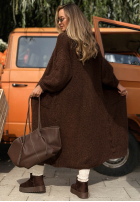 Dlouhý kardigan oversize z kieszeniami November Walk světle béžový