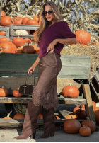 Sukně maxi z koronką Subtle Lace čokoládová