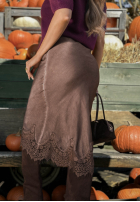 Sukně maxi z koronką Subtle Lace čokoládová