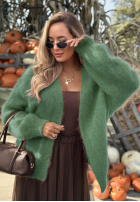 Moherowy kardigan oversize bez zapięcia Cozy Latte hnědý