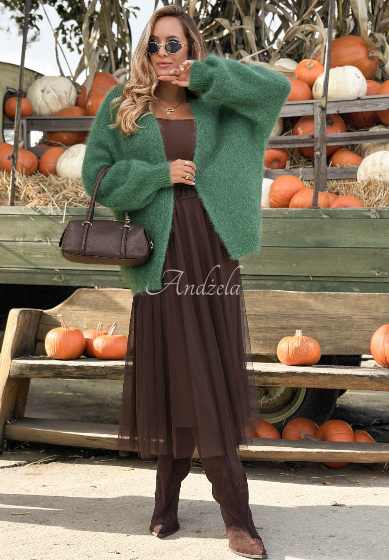 Oversize kardigan s mohérem bez zapínání Cozy Latte šalvějové