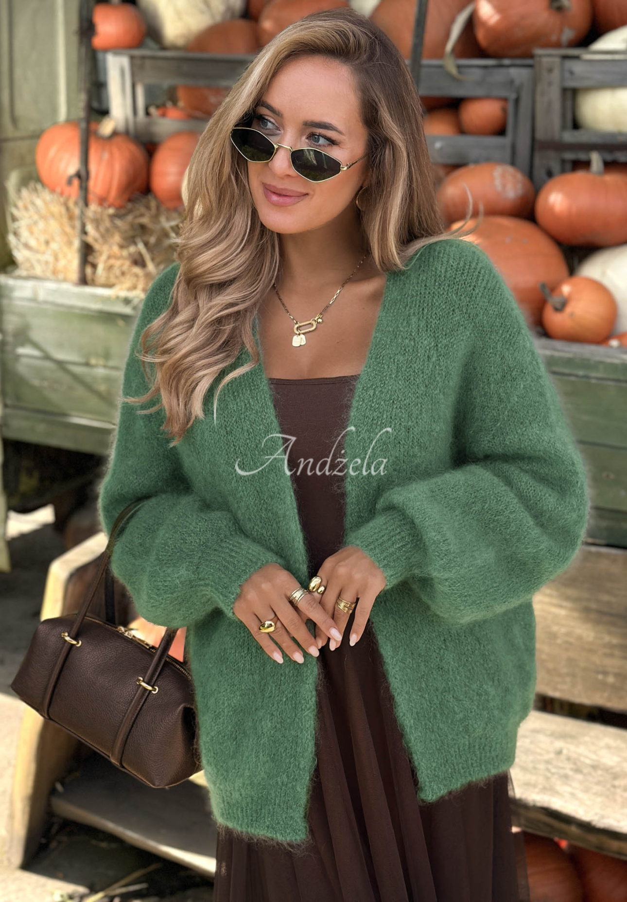Oversize kardigan s mohérem bez zapínání Cozy Latte šalvějové