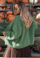 Moherowy kardigan oversize bez zapięcia Cozy Latte hnědý